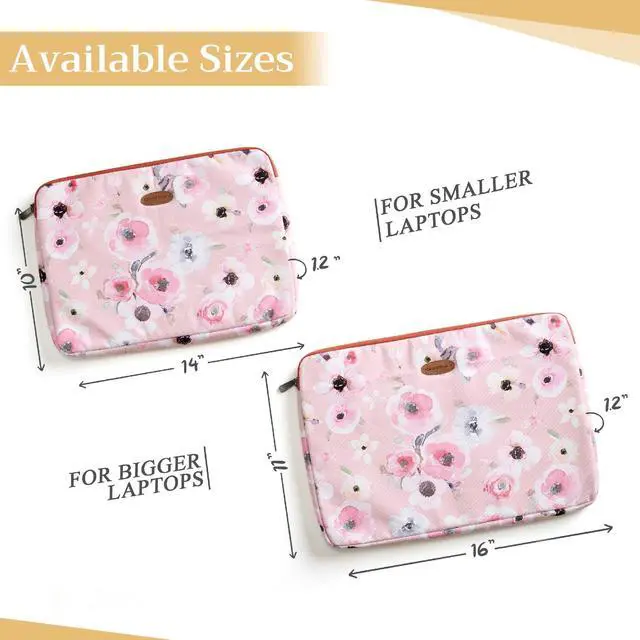 Alt view image 3 of 5 - Maison d'Hermine Laptop Sleeve Upto 13.5 inch Stain and Water Repellent Cotton Canvas - Romantic Poppy