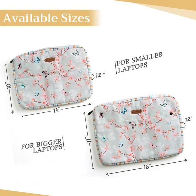 Alt view image 3 of 5 - Maison d'Hermine Laptop Sleeve with Handle upto 15.6 inch Stain and Water Repellent Cotton Canvas - Blossom In Spring