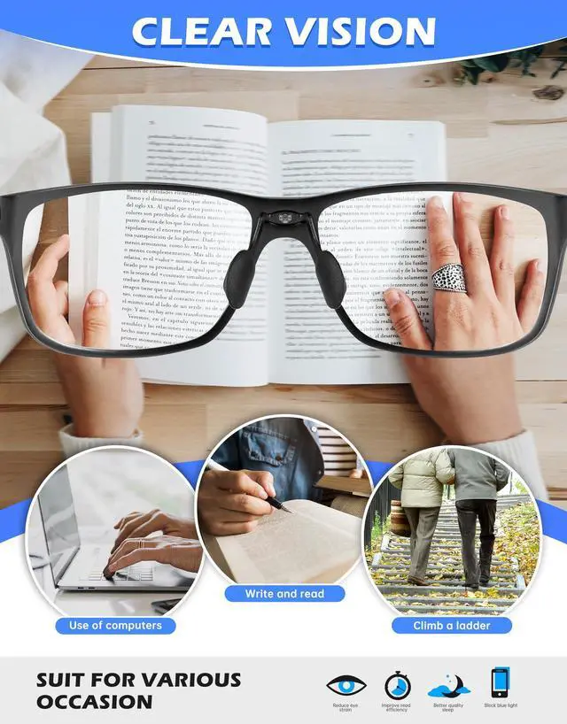Alt view image 4 of 5 - ANYLUV Reading-Glasses-Men Mens Reading Glasses: Blue Light Reader Glasses Carbon Fiber Computer Screen Blocking Glasses