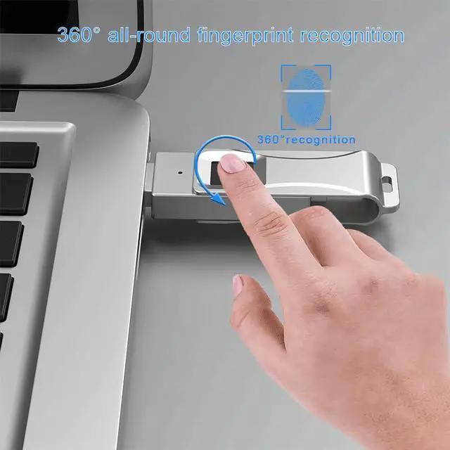 Alt view image 2 of 5 - Rotary Case Fingerprint Fast Flash encryption, Designed for iOS Devices, for iPhone 15/15 pro/Android/MAC, Full Fingerprint 128G (64, GB)