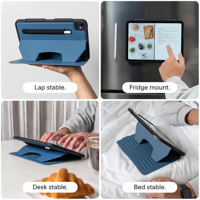 Alt view image 4 of 5 - Zugu Case for iPad Air 13 Inch M3 2025 & M2 2024 &/12.9 inch (3rd/4th Gen), Slim Protective Cover with Apple Pencil Charging & Storage, Auto Wake/Sleep, Multiple Viewing Angles (Berry Purple)