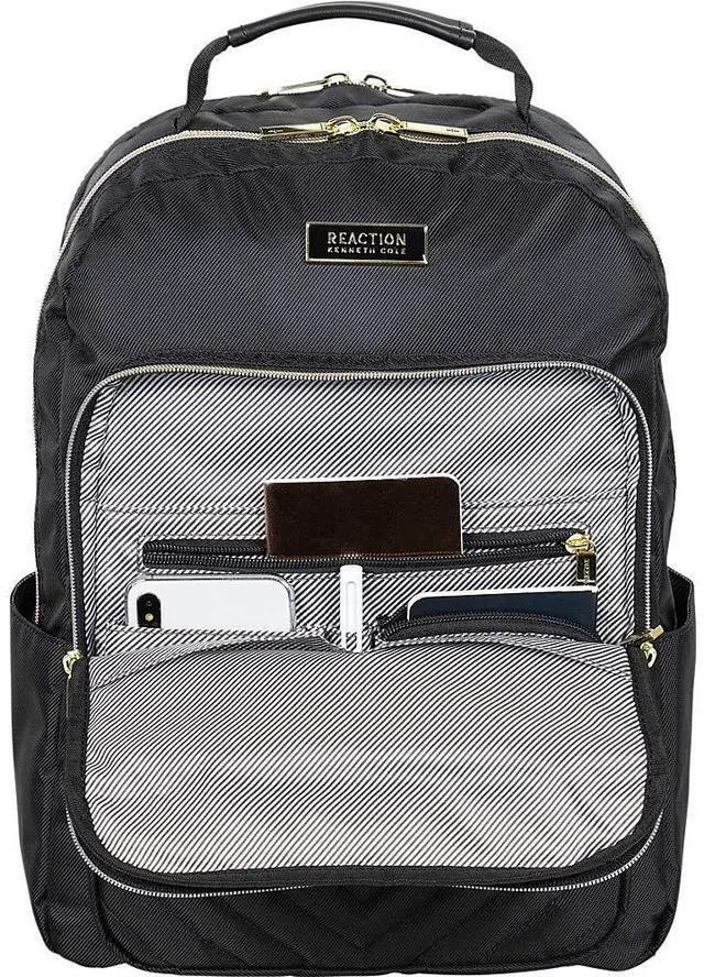 Alt view image 3 of 5 - Kenneth Cole REACTION Women's Chelsea Chevron 15" Laptop and Tablet Backpack, Black