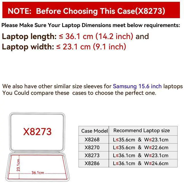 Alt view image 2 of 5 - Smatree Hard EVA Protective Sleeve Case Compatible for 15.6 inch Samsung Galaxy Book4/Galaxy Book3 Laptop Notebook Bag (X8273)