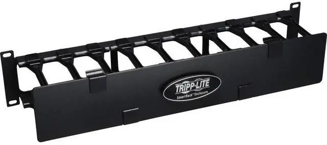 Main image of TRIPP LITE Rack Enclosure Horizontal Cable Manager Steel with Finger Duct 2URM SRCABLEDUCT2UHD Black