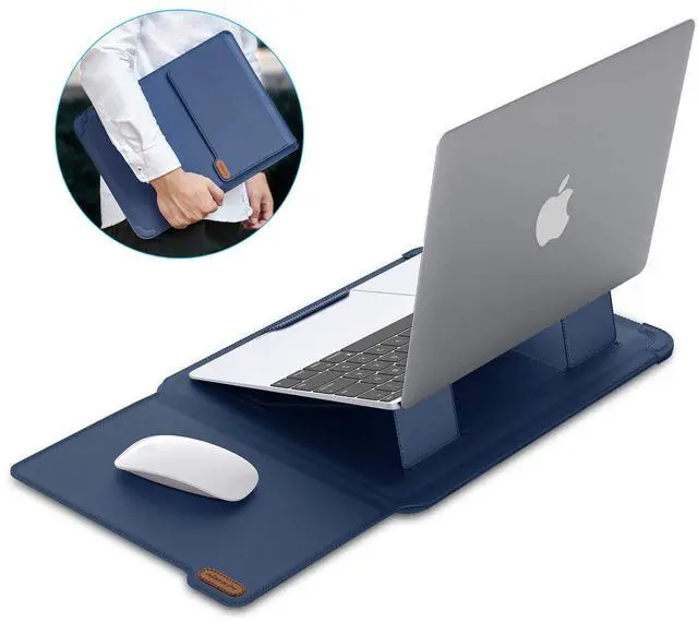 Alt view image 2 of 5 - Nillkin Laptop Sleeve 15.6 inch,MacBook Air Sleeve Case with Laptop Stand and Mouse Pad,2 Stand Modes,Slim Protective Cover for MacBook Air M4,Air 15/Pro 16,HP/Dell/Asus 15-15.6 Inch Notebook,Blue