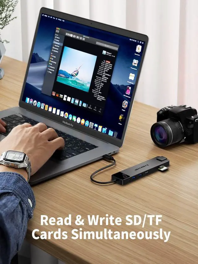 Alt view image 5 of 5 - Lemorele 13 in 1 USB C Docking Station for Triple Monitors, Dual 4K HDMI, 1000M RJ45, VGA, 4 USB 3.0/2.0, SD/TF, 3.5MM Audio, USB C 3.0, 100W PD, Compatible with Type C Laptops