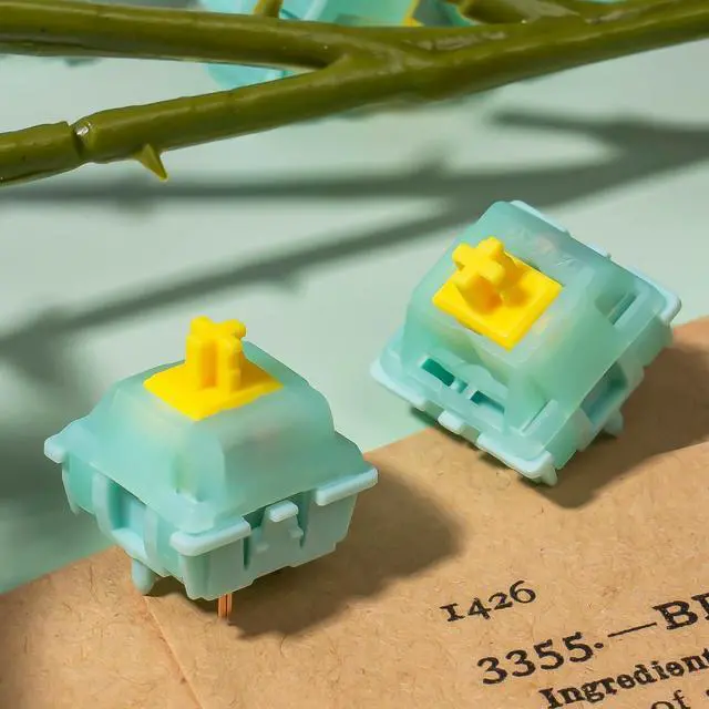 Alt view image 2 of 5 - Gateron Jade Yellow Pro V3 Linear Keyboard Switch,5-Pin 55gf Pre-lubed Gaming Keyboard Switch Compatible with MX Mechanical Keyboard(72PCS,Jade Yellow Pro)