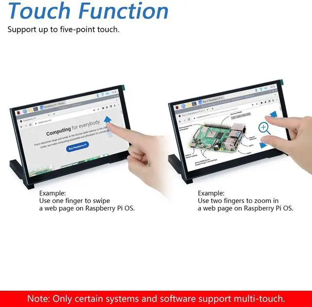 Alt view image 3 of 5 - FREENOVE 7 Inch Touchscreen Monitor for Raspberry Pi 5 4 B 3 B+ A+, 800x480 Pixel TN Display, 5-Point Touch Capacitive Screen, Driver-Free MIPI DSI Port