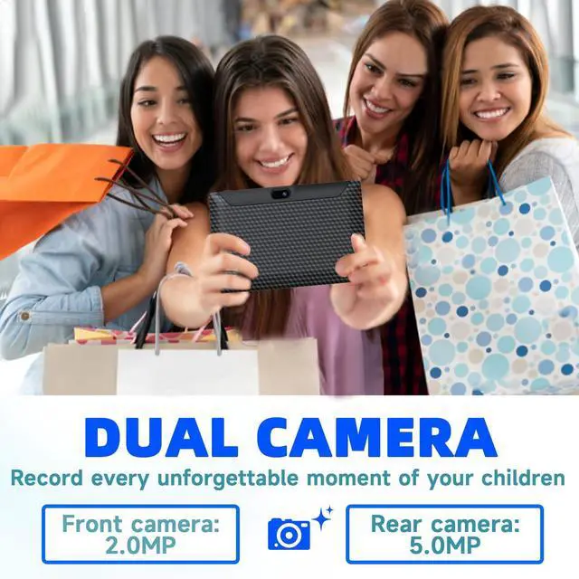 Alt view image 3 of 5 - Tablet 7 inch Android 14 Tablets, 8GB RAM 32GB ROM 1TB Expand, Quad-Core Processor Tablet PC, WiFi, Bluetooth, 3000mAh Battery, 1024 x 600 HD IPS Touch Screen, 2MP+5MP Dual Camera, GMS Certified