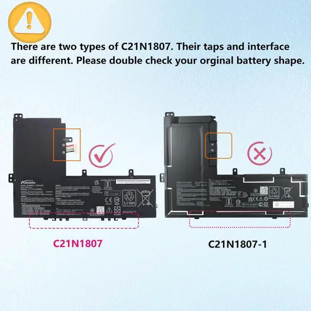 Alt view image 4 of 5 - AURUNHO C21N1807 Laptop Battery Replacement for ASUS CX22NA C223NA C223NA-1A C223NA-1B C223NA-DH02 C223NA-GJ0025 VivoBook E12 E203NA E203NA-FD020TS E203NA-FD048T E203NA-FD088T E203NA-FD026T C21PiCH