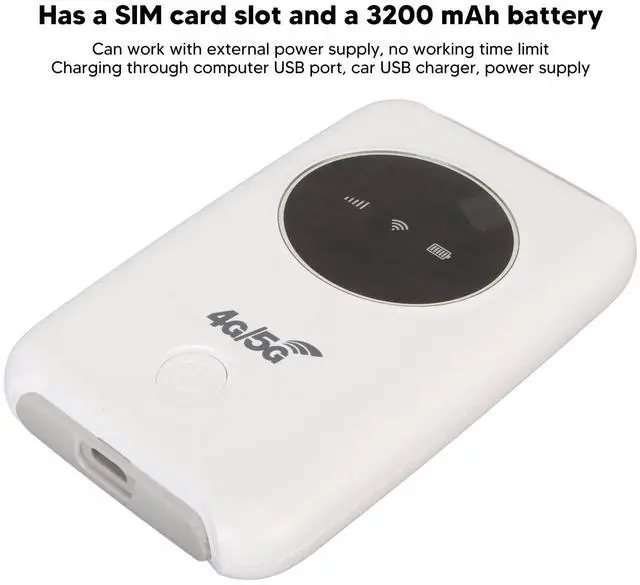 Alt view image 3 of 5 - 4G Portable USB Modem, 300Mbps Unlocked Mobile Hotspot with SIM Card Slot, 3200MAh Long Lasting and Rechargeable Battery Router, Note: SIM Card is Not Included