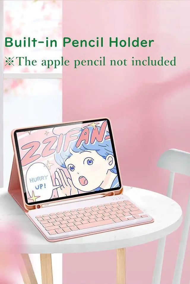 Alt view image 5 of 5 - YEEHi Color Keyboard for iPad 9th 8th 7th Generation iPad Air 3 Pro 10.5 Keyboard Case with Mouse Cute Detachable Removable Wireless Bluetooth Keyboard Cover (Mint Green)