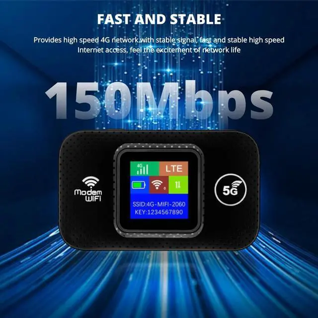 Alt view image 3 of 5 - 4G LTE Mobile Hotspot, 150Mbps Wi-Fi Hotspot Device with SIM Card Slot, Portable Wi-Fi Router Connects Up to 10 Devices, Support B1/3/7/8/20/38/40/41, Secure Network Anywhere