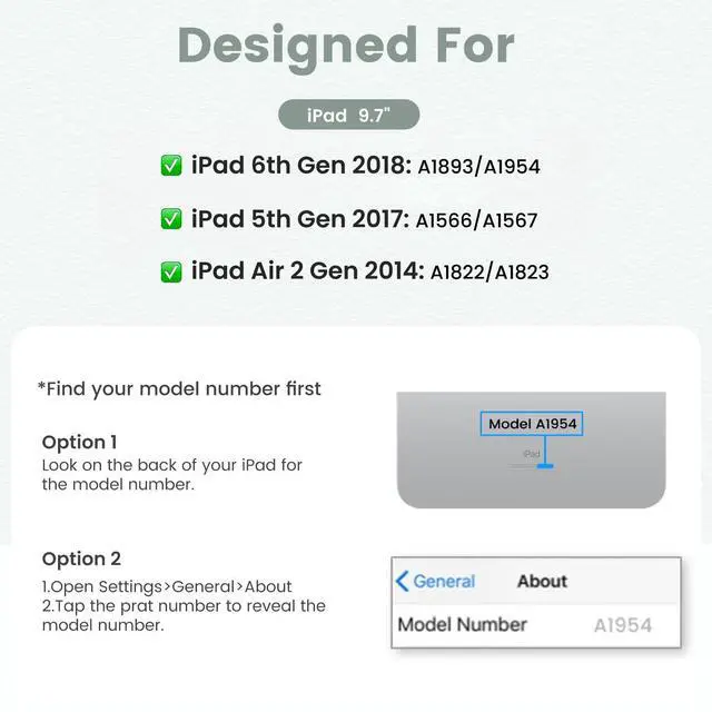 Alt view image 2 of 5 - Keyboard case for iPad 5th/6th Generation 2017/2018, 9.7 Inch iPad Air 2 Case with Keyboard, Removable Wireless Backlit Keyboard Detachable, Folio Smart Cover, Tablet Case with Pencil Holder(Green)