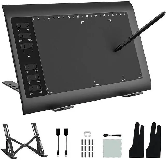 Main image of Graphics Drawing Tablet TEROW,10x6 inch Digital drawing tablet with Bracket and 8192 Levels Stylus for PC/Mac/Android 5.0 for Drawing and Online Teaching,Drawing pad drawing borard and Computer tablet