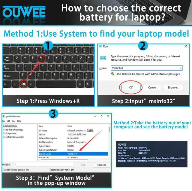 Alt view image 4 of 5 - OUWEE L18D6PD1 Laptop Battery Compatible with Lenovo ThinkPad X13 X390 X395 Series L18M6PD1 SB10K97655 02DL017 L18M6PD2 02DL018 L18C6PD1 SB10K97657 02DL019 02DL020 11.46V 48Wh 4190mAh