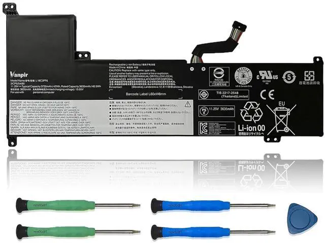 Main image of VANPIR L19C3PF6 Laptop Battery 11.25V 42Wh 3735mAh Replacement for Lenovo IdeaPad 3-17ADA05 3-17ARE05 3-17IIL05 3-17IML05 Series SB10W89847 L19L4PF2 5B10W89846 L19D4PF2 5B10W89835 5B10W89838 L19L3PF4