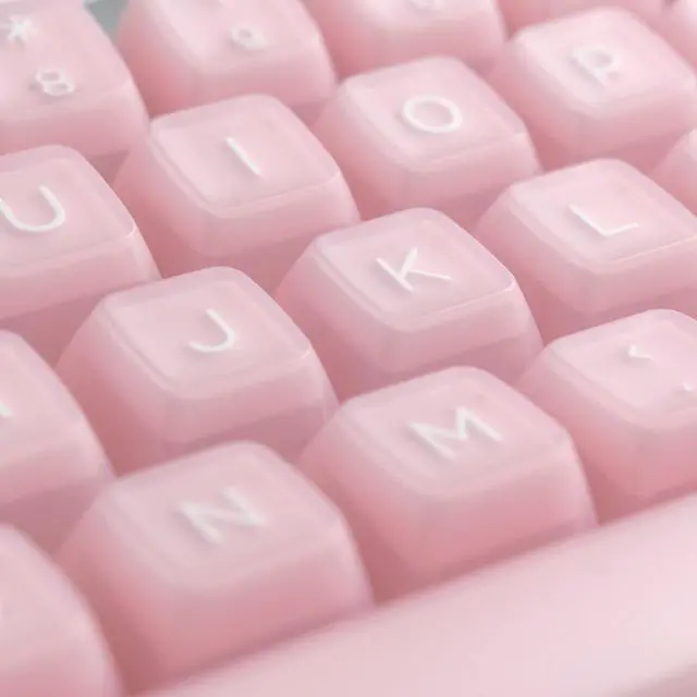 Alt view image 3 of 5 - ULTRAEQUIP Keycap Set Pink Jade, 160 Keys RSA Profile PBT Keycaps Double Shot Translucent Custom for Mechanical Gaming Typing Keyboard