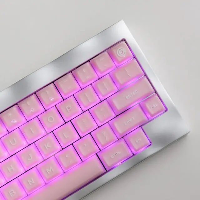 Alt view image 5 of 5 - ULTRAEQUIP Keycap Set Pink Jade, 160 Keys RSA Profile PBT Keycaps Double Shot Translucent Custom for Mechanical Gaming Typing Keyboard