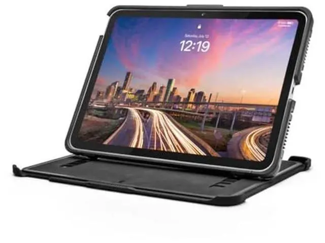 Alt view image 2 of 5 - PIVOT A22A Atlas Tablet Case - Fits iPad (10th gen.) - 360 Degree Protection - for Professional Pilots, General Aviation - Black Body/Red Clip
