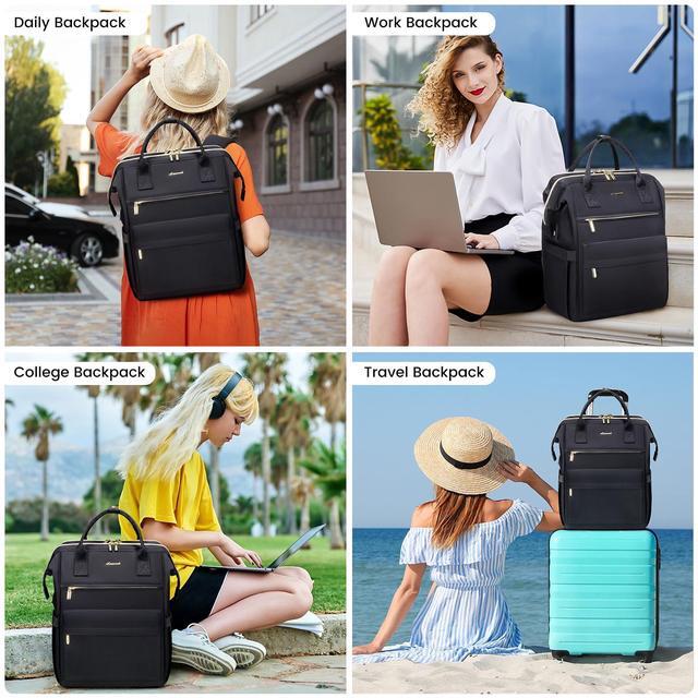 Main image of LOVEVOOK Laptop Backpack Purse for Women Waterproof Teacher Nurse Bag with USB Port, 15.6 inch Work Backpack with Laptop Compartment, Business Travel Backpack