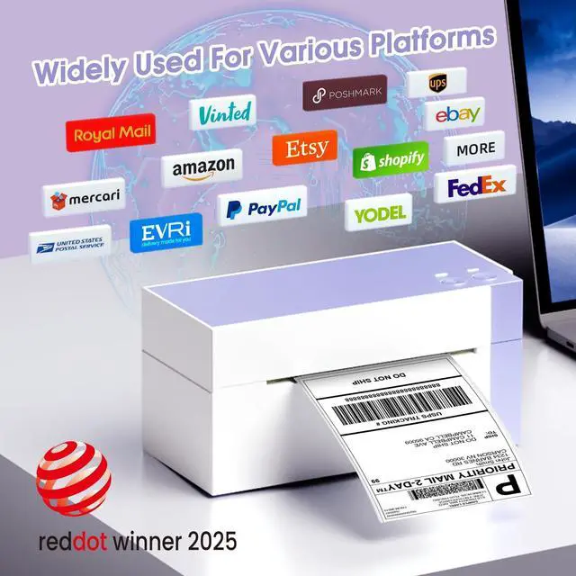 Alt view image 4 of 5 - Phomemo 344WF Shipping Label Printer, [Upgraded] WiFi 300DPI Thermal Labels Printer for Shipping Packages, 4x6 Label Printers Compatible with iOS, Android and PC Etsy Ebay USPS, IF Design Award 2024
