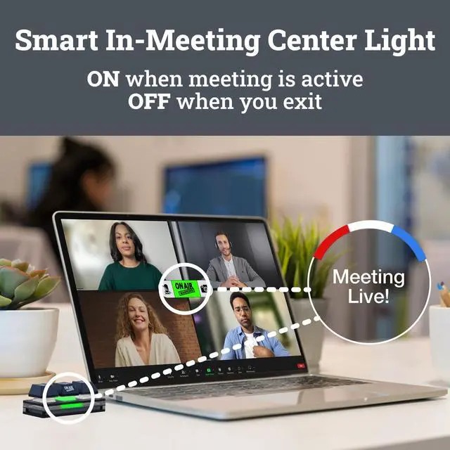 Alt view image 4 of 5 - On Air Warning! Mute Button USB Microphone, Cam Control Buttons, One-Touch, Mute Button with LED Indicator, PC Mic Mute Switch, Free Software Download for Online Calls/Class/Recording Video