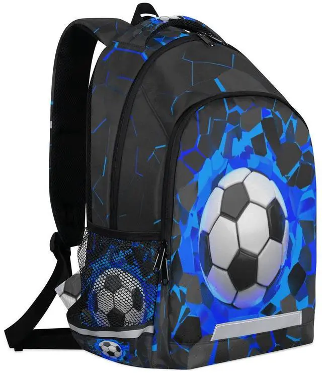 Alt view image 5 of 5 - OMFUNS Sport Football Ball School Backpack for Girl Boy Teen Soccer Sport Student Bookbag for Elementary Primary Junior School Bags College Travel Daypack Laptop Backpack for Men Women