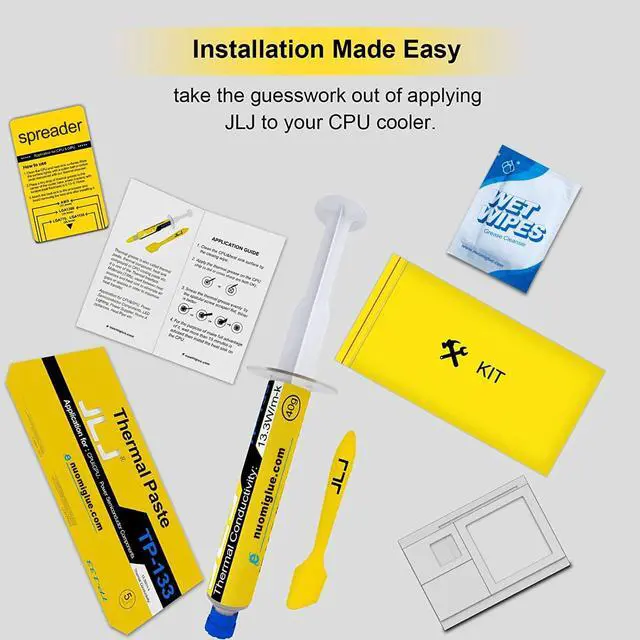 Alt view image 3 of 5 - JLJ 80g CPU Paste Thermal Compound Paste Heatsink for IC/Processor/CPU/All Coolers, Carbon Based High Performance, Thermal Interface Material