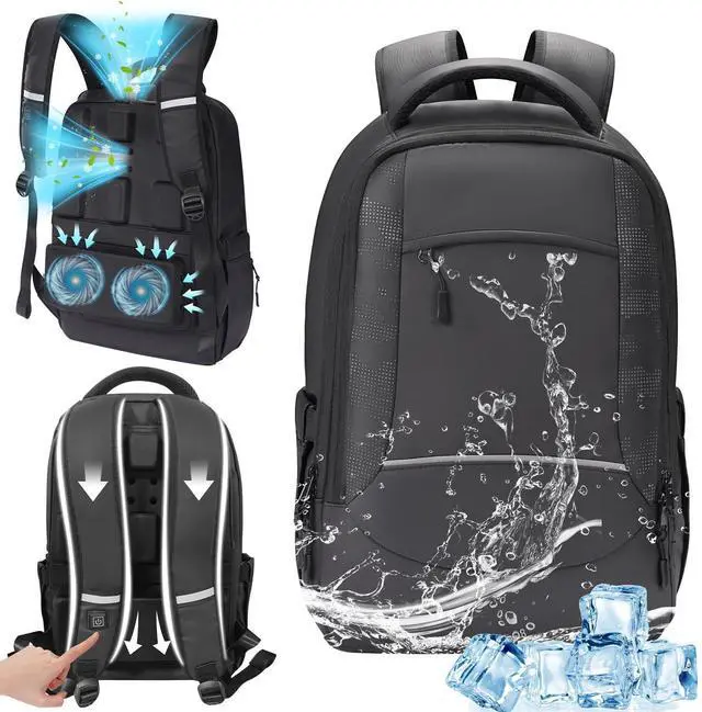 Main image of PANGTIKU Travel Laptop Cooling Backpack for Men - Sweat Proof Hiking Backpacks with Fan Airflow Ventilation Waterproof