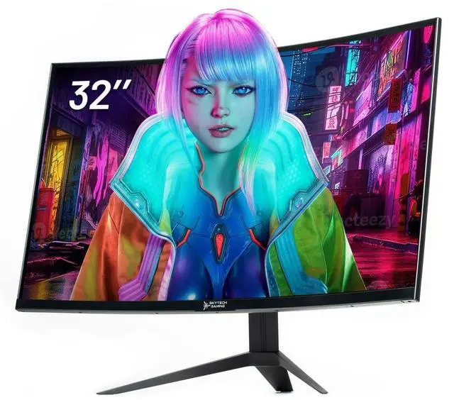 Main image of Skytech Gaming 32-inch Curved Gaming Monitor up to 165Hz, QHD 2K(2560 x 1440), 2ms Response Time, 1500R VA Panel, FreeSync & G-Sync Support, Swivel Tilt Height Pivot Adjustable, HDMI & DisplayPort