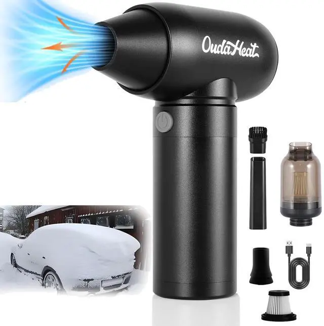 Main image of Air Duster and Vacuum 2 in 1, Computer Vacuum Cleaner for PC, Handheld Suction and Air Blower, 4-Gear Adjustable, Rechargeable Portable Cordless Electronics for PC Keyboard, Car, House, Camping