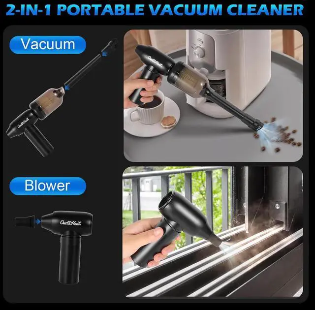 Alt view image 5 of 5 - Air Duster and Vacuum 2 in 1, Computer Vacuum Cleaner for PC, Handheld Suction and Air Blower, 4-Gear Adjustable, Rechargeable Portable Cordless Electronics for PC Keyboard, Car, House, Camping