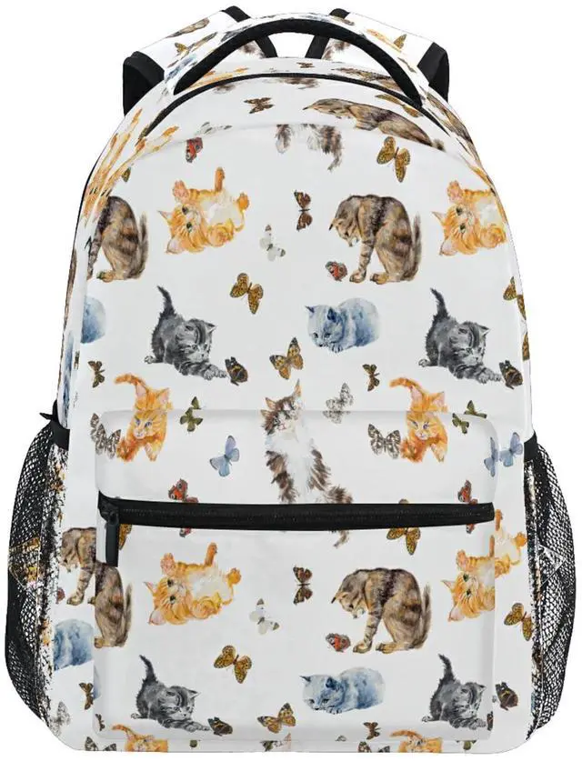Main image of Nander Laptop Travel Backpack Cute Cats Hunts On Butterfly Large Capacity Business College Student School Bookbags