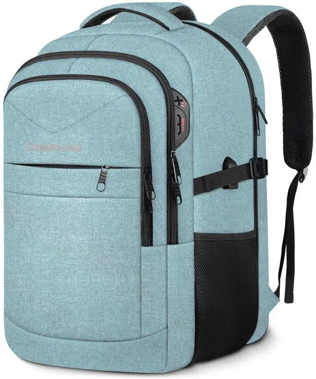 Main image of Lapsouno Extra Large Backpack, Travel Laptop Backpack, Carry on Backpack, Sturdy 17 Inch TSA Friendly with USB Port, Water Resistant College School Computer Bag Gifts for Men Women, Lake Green