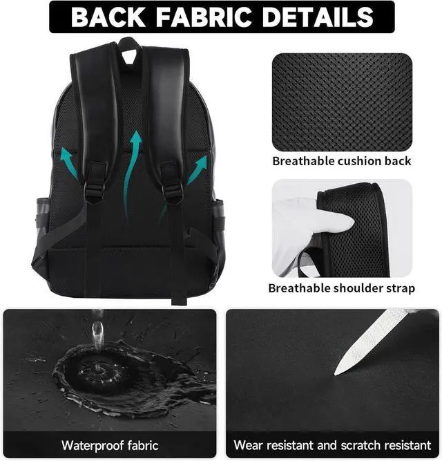 Alt view image 4 of 5 - MATE ELAN Laptop Leather Travel Backpack For Men Water-Repellent Carry On Back Pack For Travel Business Work computer Backpacks Fit 15.6" Laptop