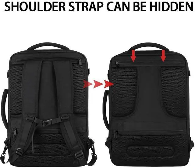 Alt view image 5 of 5 - Vancropak Carry On Backpack, 40L Expandable Extra Large Travel Backpack, Flight Approved Water Resistant Luggage Suitcase Daypack, Lightweight College Business Weekender Bag for Men & Women, Black