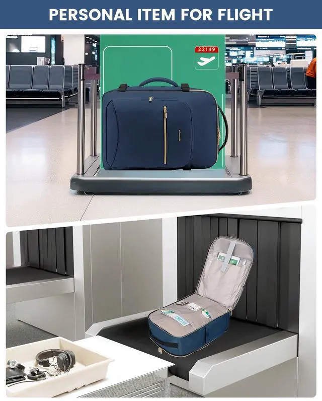 Alt view image 4 of 5 - LOVEVOOK Travel Backpack for Women Men as Personal Item Flight Approved, 40L Luggage Carry On Backpack, 17.3inch Large Laptop Backpack Waterproof Outdoor Sports with 3 Packing Cubes,Blue green-Black