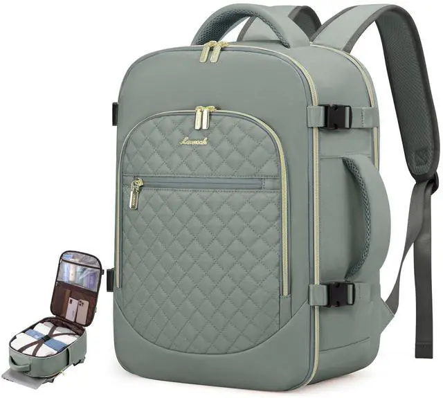 Main image of LOVEVOOK Carry on Backpack, 30L Travel Backpack for Women Airline Approved,Luggage Business Weekender Overnight Daypack as Personal Item fit for 15.6 inch Laptop,Gray Green