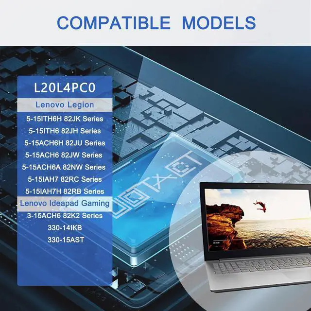 Alt view image 3 of 4 - JOTACT L20L4PC0 L20C4PC0 Laptop Battery Compatible with Lenovo Ideapad Gaming 3-15ACH6 Legion 5-15ITH6 15ACH6A 15ACH6H 15ITH6H 15ACH6 Series 5B11B48816 L20D4PC0 5B11B48819 L20C4PC0 5B11B48827 15.36V