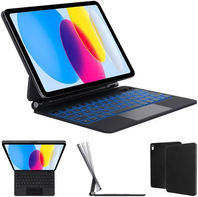 Main image of Magnetic Keyboard Case for iPad (A16) 11th Gen 2025/iPad 10th Generation 2022, Magic 10th/11th Gen Case with Keyboard, 7 Colors Backlit, Multi-Touch Trackpad, Floating Cantilever Stand,Digital Display