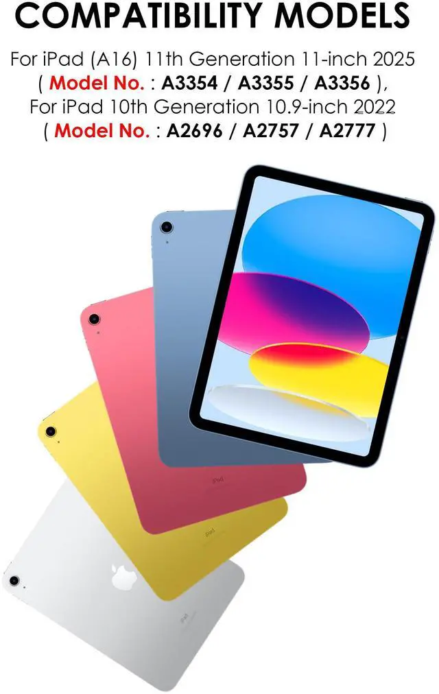 Alt view image 2 of 5 - Magnetic Keyboard Case for iPad (A16) 11th Gen 2025/iPad 10th Generation 2022, Magic 10th/11th Gen Case with Keyboard, 7 Colors Backlit, Multi-Touch Trackpad, Floating Cantilever Stand,Digital Display