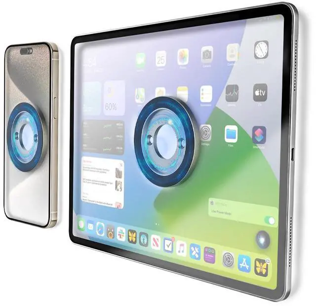 Main image of Kolasels Magnetic Wall Tablet Phone Holder - 2 Pack, Magnet iPad Wall Mount for Home, Office, Kitchen, Bathroom, Fridge, Wall Portable Monitor Mount for 4.7-15.6" iPad, Phone, Monitor, Reader, Kindle