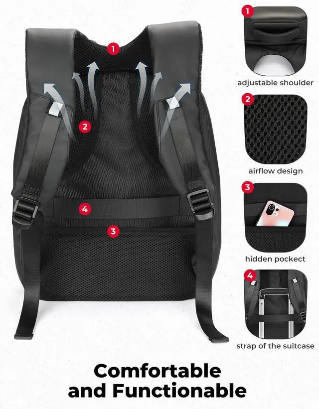 Alt view image 2 of 5 - KEMIMOTO LED Backpack Programming Backpack for Motorcycle Travel and Camping Storage Laptop Backpack