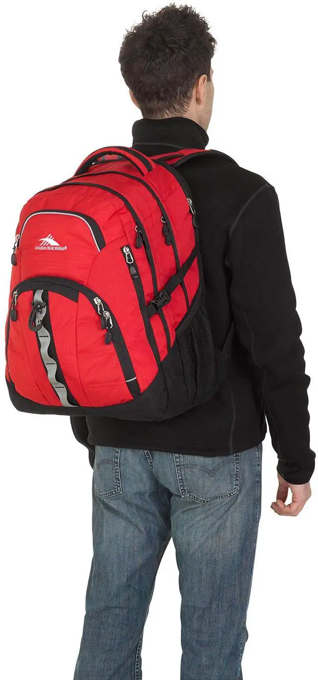 Alt view image 4 of 4 - High Sierra Access 2.0 Laptop Backpack, Crimson/Black, One Size