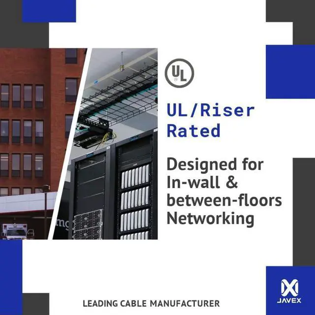 Alt view image 4 of 5 - JAVEX 23AWG CAT6 100% Shielded FTP [UL CMR Riser, for PoE++, 1000FT] Solid Bare Copper 400MHz, ETL Listed, Ethernet Cable, Blue