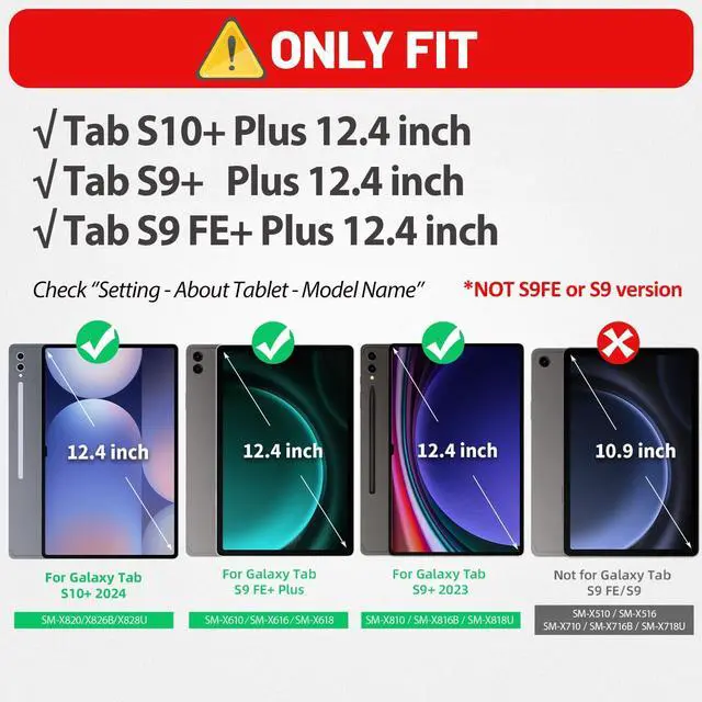 Alt view image 2 of 5 - HXCASEAC Case for Samsung Galaxy Tab S10+ Plus / S9 Fe+ / S9+ 5G 12.4 inch Protective with Screen Protector/S Pen Holder/ 360 Rotating Stand Hand Strap - Yellow