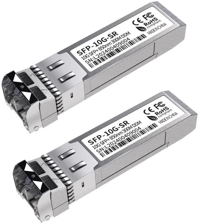 Main image of 2Pack 10G SFP+ LC Module, 10GBase-SR Multi-Mode Ethernet Transceiver, 850nm MMF up to 400m  Compatible with Cisco, Meraki, Ubiquiti, Mikrotik, Netgear, HPE, TP-Link, Aruba and More