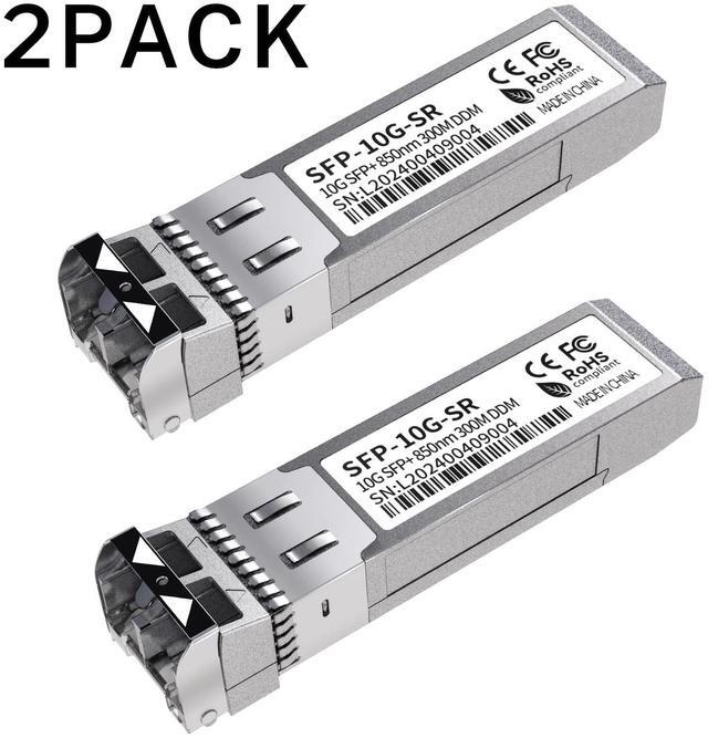 Alt view image 2 of 5 - 2Pack 10G SFP+ LC Module, 10GBase-SR Multi-Mode Ethernet Transceiver, 850nm MMF up to 400m  Compatible with Cisco, Meraki, Ubiquiti, Mikrotik, Netgear, HPE, TP-Link, Aruba and More