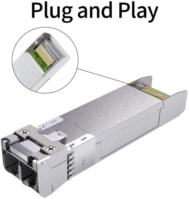 Alt view image 5 of 5 - 2Pack 10G SFP+ LC Module, 10GBase-SR Multi-Mode Ethernet Transceiver, 850nm MMF up to 400m  Compatible with Cisco, Meraki, Ubiquiti, Mikrotik, Netgear, HPE, TP-Link, Aruba and More